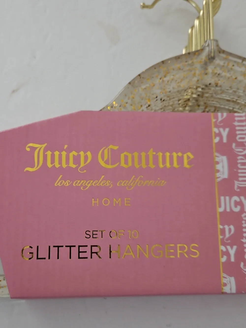 Juicy Couture NWT Gold Speckled Clear Hangers